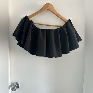 SHEIN Black Ruffled Off-The-Shoulder Top